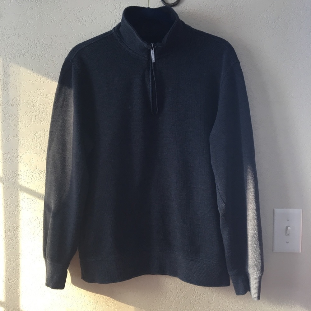 VAN HEUSEN LG CHARCOAL 1/4 ZIP PULLOVER